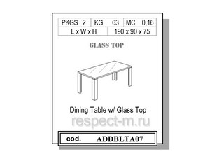 Стол обеденный 190, со стразами Сваровски, cо стеклянным покрытием
