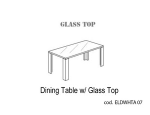 Стол обеденный со стеклянным покрытием цвет белый лак