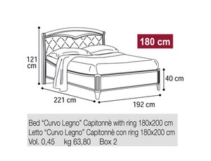 Кровать 180 Curvo Fregio Capitonnè