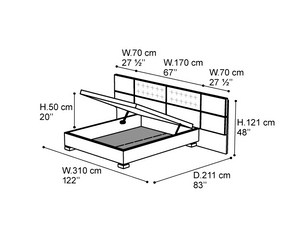 Кровать 160 MOON 2 с подъемным механизмом