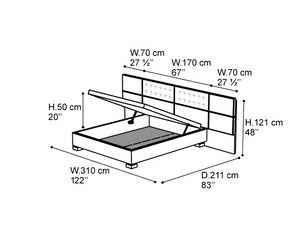 Кровать 153х200 MOON 2 с подъемным механизмом