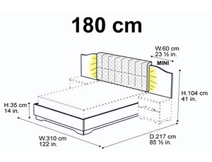 Кровать 160 Quadri, c подсветкой и задней панелью MINI