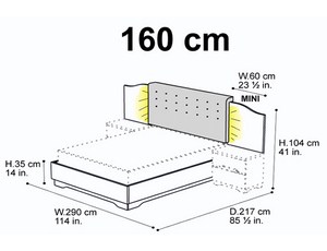 Кровать 160 СAPITONNEi, c подсветкой и задней панелью MINI