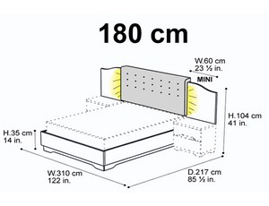 Кровать 180 СAPITONNEi, c подсветкой и задней панелью MINI