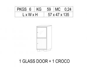 Шкаф-бар 2 двери (стекло и эко/кожа)