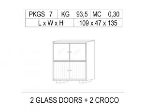 Шкаф-бар 4 двери (2 стекло и 2 эко/кожа)