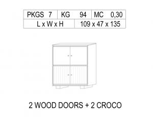 Шкаф-бар 4 двери (2 глухие и 2 эко/кожа)