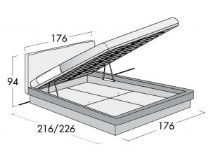 Кровать Adam  maxi (cm 160х205)ring RIC, с подъемным механизмом