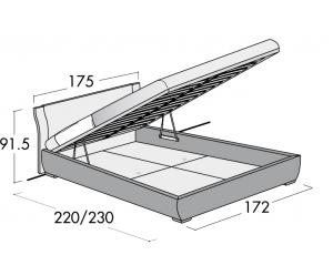 Кровать  Clio  maxi (cm 160х205) ring MAG, с подъемным механизмом