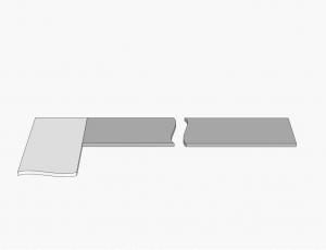 Правая прямая часть столешницы для углового соединения, завал радиусом 5 мм