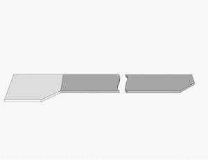 Правая прямая часть столешницы со скосом для соединения к трапеции, завал радиусом 5 мм