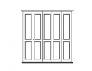 Шкаф 5 дверей Ivrea, патинированная обработка