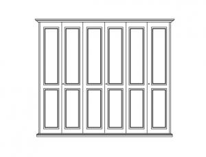 Шкаф 6 дверей Ivrea, патинированная обработка