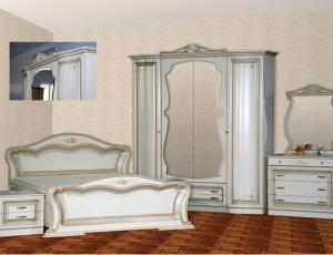 Спальня Катрин белая с патиной фабрика Мебель Юга 