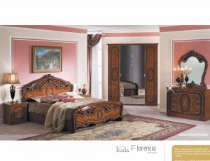 Спальня Флоренция комплектом: кровать160 + тумба пр. + комод + зеркало + шкаф 4 двери