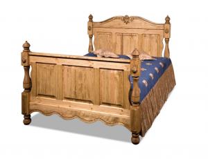 Кровать 160 Викинг GL (без каркаса) с точеными элементами ручной работы. Спальное место кровати 1600х2000. Массив сосны, отделка с эфектом старения.
