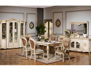 Набор мебели для гостиной Арабелла (Стол+4 Стула обеденных+2 Стула с подлокотниками + Прилавок для гостиной с зеркалом)