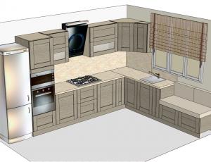 Набор шкафов и элементов для кухни модель фасадов: Itaca, цвет:Argilla