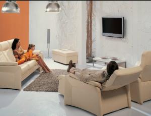 Комплект мебели  Лоренцо в коже Jolly Ice 3 гр. комплект: (диван 3х местный + 2 кресла)