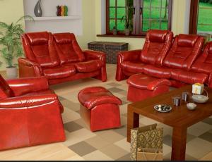 Комплект мебели Фаро, диван 3х местный + 2 кресла в коже Solo 206 4 кат.