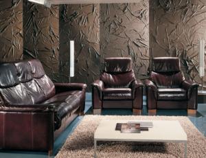 Комплект мебели Довер: (диван 3х местный + 2 кресла), в коже Solo 202 4 кат.
