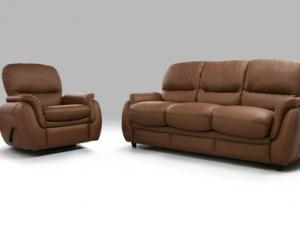 Набор мебели Pikollo  комплектом: диван  3р + кресло с мех. реклайнером в коже Стандарт 1 категории