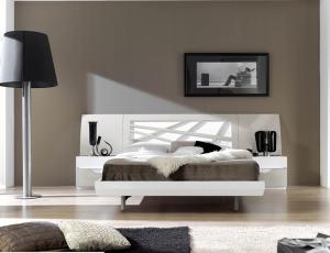 Комплект для спальни 2 FS (Кровать 140+рама для кровати+ полки изогнутые+ тумбочка изогнутая с 2 ящ.)