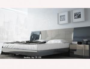 Комплект для спальни 30 QS  (Кровать 160+ боковые панели для изголовья 511 с подсветкой +тумбочка изогнутая с 2 ящ. правая+ тумбочка изогнутая с 2 ящ. левая +рама для кровати)