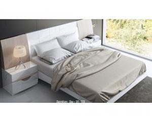 Комплект для спальни 31 QS  (Кровать 160+ боковые панели для изголовья 511 с подсветкой +тумбочка изогнутая с 2 ящ. +рама для кровати)