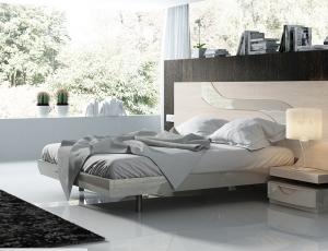 Комплект для спальни 39 FS (Кровать 140+ боковые панели для изголовья 514 с подсветкой +рама для кровати +тумбочка изогнутая 1 ящ.+деталь S для изголовья)