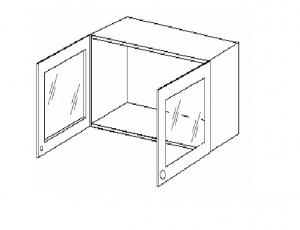 Модуль 800 с 2-мя дверьми со стеклом  Н 480 петля Blum 107°