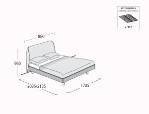 Кровать Vela maxi (cm. 1600 x 2050 ) c подъемным механизмом и ящиком для белья