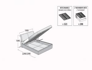Кровать Lera maxi (1600 x 2050) ринг MAG,  подъемным механизмом и ящиком для белья