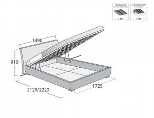 Кровать Eric maxi (cm 160х205) ring MAG, с подъемным механизмом