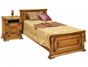 Кровать  Верди 90 высокое изножье с основанием без матраса, цвет дуб рустикаль