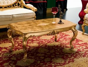 Прямоугольный столик с деревянной столешницей и стеклом, с поверхностью из персидского мрамора (кат. 1)