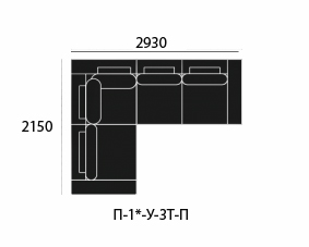 Диван Паваротти угловой, угол Г, 4 посадочных места, с механизмом в ткани (на выбор), 2 подлокотника