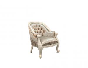 MK-CH01/1ST. Louis Tub chair кресло (массив красного дерева) (слон.кость) - БЕЖ, ОБИВКА с цветами