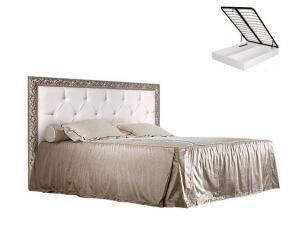 Кровать 2-х спальная (1,6 м) с мягким элементом со стразами с подъемным механизмом