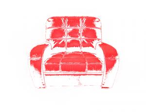 Кресло Монреаль,   кожа + эко/кожа Bellagio Skarlet Red