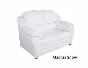 Диван Берг 2-местный КОЖА+ ЭКО/КОЖА цвет: Madras Snow  с механизмом трансформации Миксотойл
