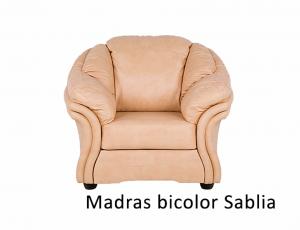 КОЖА + ЭКО/КОЖА: Кресло Манхеттен, кожа + эко/кожа Madras bicolor Sablia