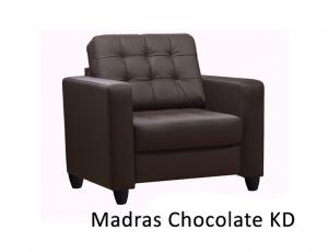 КОЖА + ЭКО/КОЖА: Кресло Камелот, кожа + эко/кожа Madras Chocolate KD