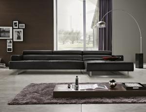 Угловой диван Malaga в коже категории 2 Colore-22 (Боковой диван 3-местн. +Шезлонг)