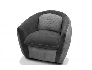Кресло Chanel комбинированное ткань кат. D +кожа NOVABUK 48