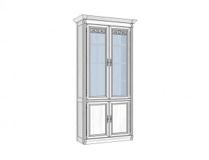 Шкаф 2-х дверный со стеклом "Оскар"