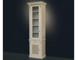 Шкаф для книг 1-ств. с зеркалом и стеклянными полками