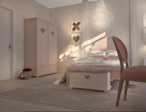 Спальня Adelina розовая фабрика Этажерка 