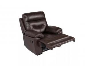 MK-4705-BRL. Кресло реклайнер , дерево, металл, кожа нат., искуств.кожа. цвет: Тёмно-коричневый