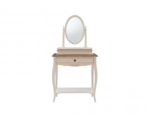 MK-5031-AWB. Столик туалетный с зеркалом (овал) Florence , DRESSING TABLE WITH MIRROW (oval),  цвет: Молочный+Итал.орех